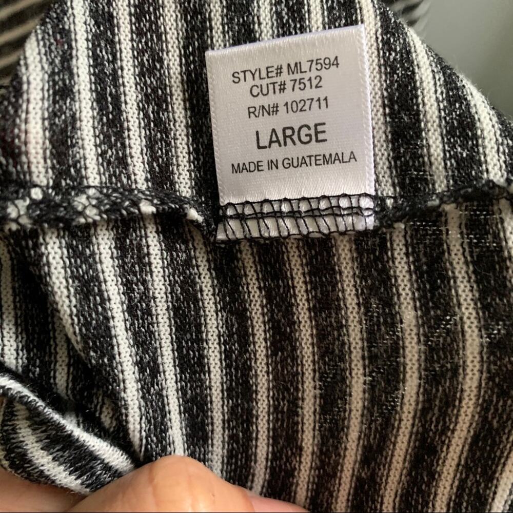 NWT GIBSON Ruffled Edge Raglan Striped Pullover - Picture 5 of 7